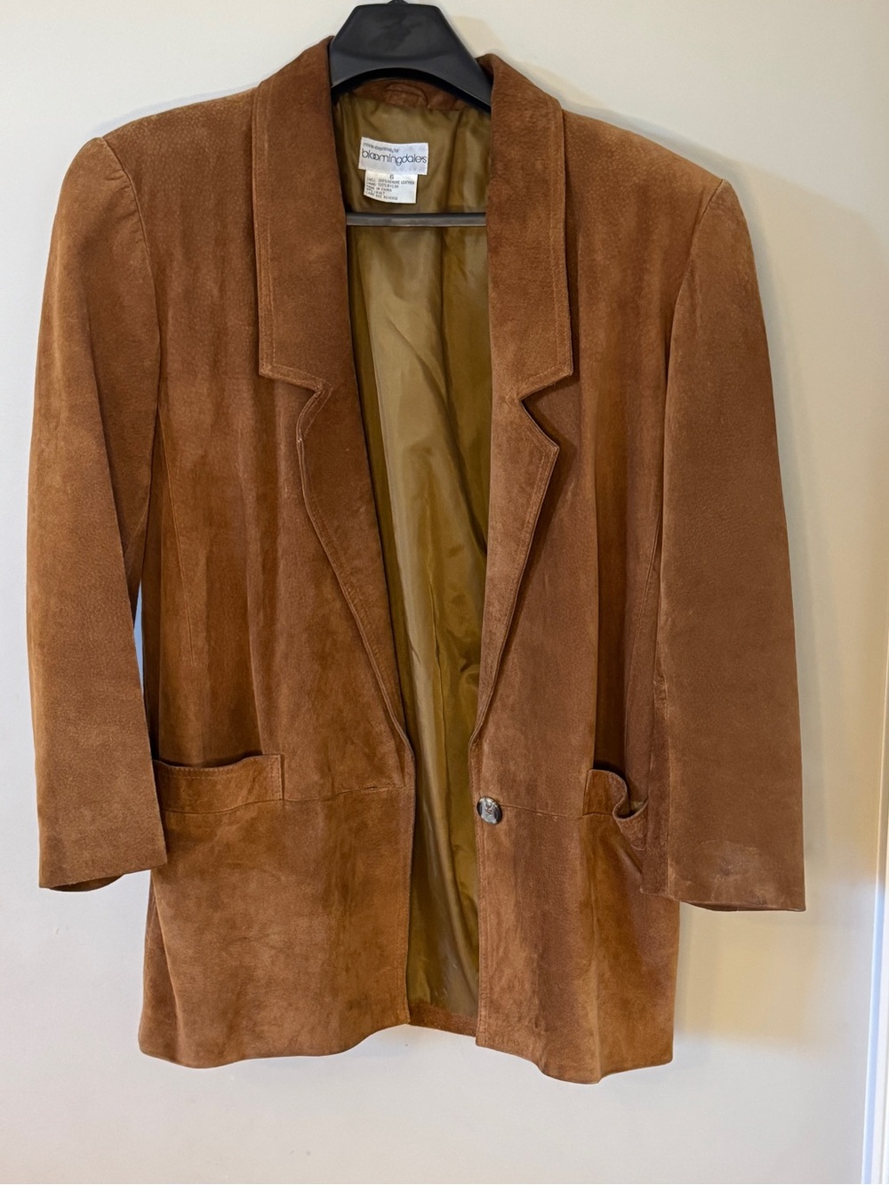 Bloomingdale's Brown Suede Women's Blazer Jacket